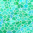 abstract vector stained-glass mosaic background - light green and blue stars