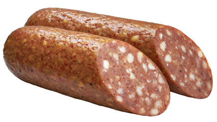 Wall Mural - Sausage isolated on transparent background. 