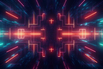 Wall Mural - pink and blue abstract neon lines background or pattern, creative design template