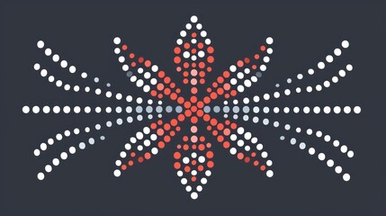 a black background with a red and white snowflake on the left and a red and white snowflake on the right.