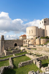 Wall Mural - View of inside Kruja castle in Albania in afternoon sky 3 march 2024