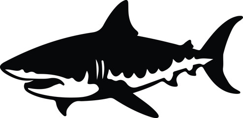 Wall Mural - tiger shark  silhouette