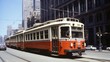 © Victor - Nostalgic 1950s american city streets with charming trams and classic architecture