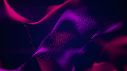 Wall Mural - abstract waves curves fractal background. effect art design red purple glowing blurred loop animated