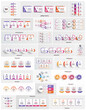 Collection of business infographic design template with options, steps or processes. Can be used for workflow layout, diagram, number options, web design	