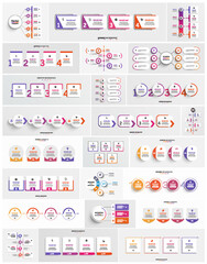 collection of business infographic design template with options, steps or processes. can be used for