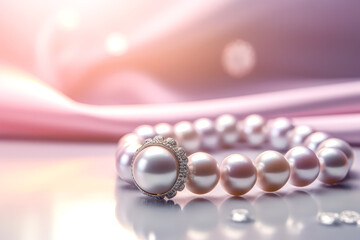 Wall Mural - An exquisite natural pearl bead bracelet, a symbol of elegance and sophistication, beautifully crafted for refined fashion statements.