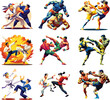 © black art - sport flat design collection, illustration, art, sport figure