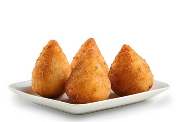 Wall Mural - Coxinha. Traditional Brazilian snack isolated on white background.