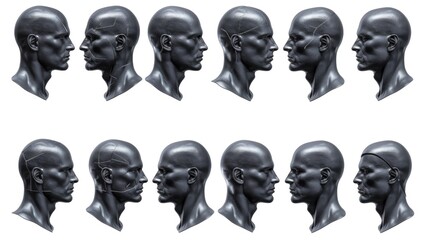 Wall Mural - A collection of six images featuring a man's head. Versatile for various projects