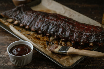 Wall Mural - pork spare ribs with bbq sauce