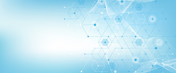 Wall Mural - modern technology illustration with square grid. technology banner template cubes texture. digital g