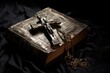 Crucifix holy bible. Cover cross. Generate Ai