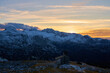 Beautiful panorama of the Dachstein Mountains with Sunset, People and Heilbronn Chapel