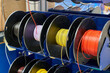spools of colorful electrical wires