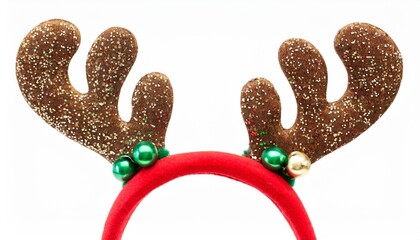 Canvas Print - pair of toy reindeer horns headband of christmas isolated on wh