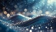 © Raymond - blue wave line and sparkle rays glitter lights with bokeh elegant lens flare abstract background wave sparks background