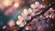 beautiful cherry tree blooming beautiful spring or summer background dreamy gentler artistic image soft focus