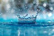 © asura - Water Splash on a Vibrant Blue Background, liquid, aqua, splashing