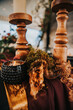 wedding table candlesticks wooden