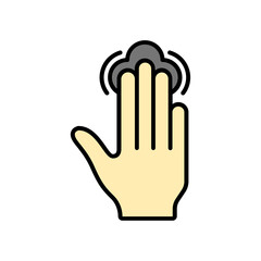 Poster - hand icon. lineal color icon