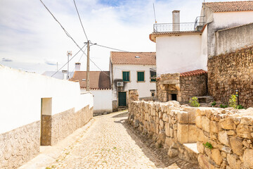 Wall Mural - a cobbled street in Segura town, municipality of Idanha-a-Nova, province of Beira Baixa, Castelo Branco, Portugal