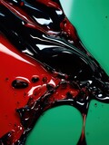 Fototapeta Dinusie - a close up of a red and black liquid
