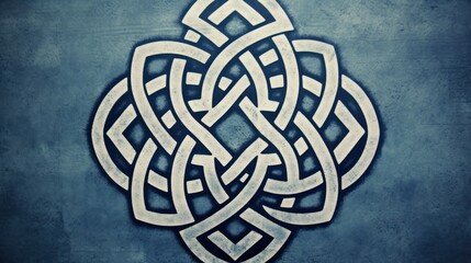 a white celtic knot design