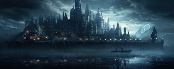 Wall Mural - gothic castle illutration
