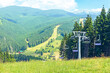 Famous Bukovel ski resort in summer, Carpathian mountains, Ukraine
