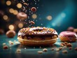 © Jakalent - Glazed doughnut, chocolate donut, cinematic food photography, studio lighting and background