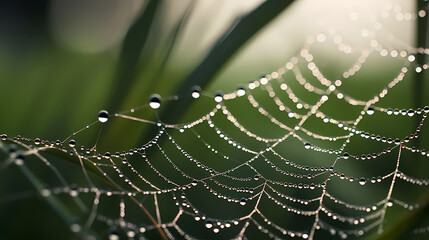 The intricate pattern of a spider web symbolizes networking technology