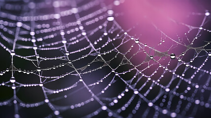 The intricate pattern of a spider web symbolizes networking technology