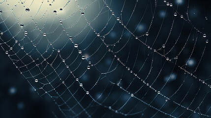 The intricate pattern of a spider web symbolizes networking technology