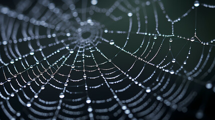 The intricate pattern of a spider web symbolizes networking technology