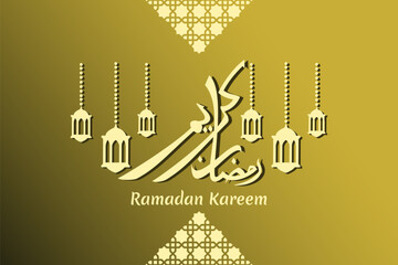 Wall Mural - Translation: Ramadan Kareem islamic design with arabic pattern vector illustration. Suitable for greeting card, poster and banner.