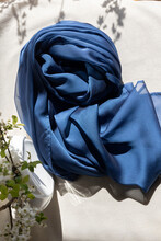Blue Silk Scarf