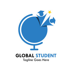 Wall Mural - Global student design logo template illustration