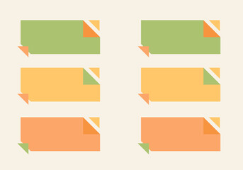 Wall Mural - Modern abstract vector banner set. Flat geometric shapes of different colors and different style. Template for web or print design.