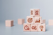 © Pakin - 2025 growth business. wooden block with 2024 change to 2025, Set up objective target business cost and budget planning for new year concept
