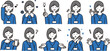 © ノモケン - 社員証を下げた日本人女性会社員のイラスト素材10点セット