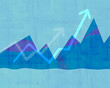© Nadine Greeff/Stocksy - Illustration of business graph on blue