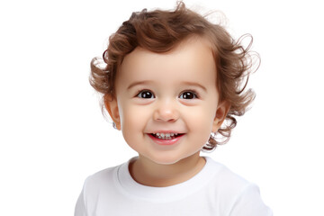 little child was smiling and cheerful. Represents purity and brightness,Isolated on a transparent background.