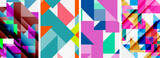 Fototapeta Abstrakcje - Set of abstract random triangle composition backgrounds. Vector illustration for for wallpaper, business card, cover, poster, banner, brochure, header, website