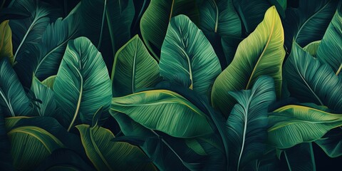 Wall Mural - Tropical Leaves Background