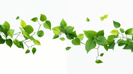 Realistic green leaves in flight Flying, transparent background (PNG). Nature's vibrant element. Generative AI.