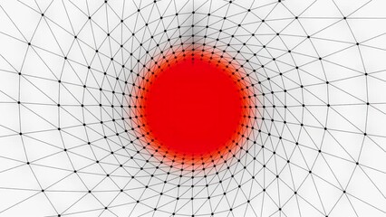 Wall Mural - moving tunnel with grid and colored cloud. design. 3d tunnel with grid and dots on white background 