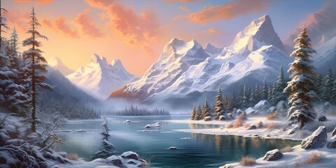 Poster - winter mountain landscape