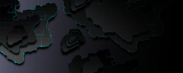 Wall Mural - World map technology concept background image and high tech communication network
