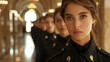 © xavmir2020 - row of beautiful russian teens working as luxury hotel security